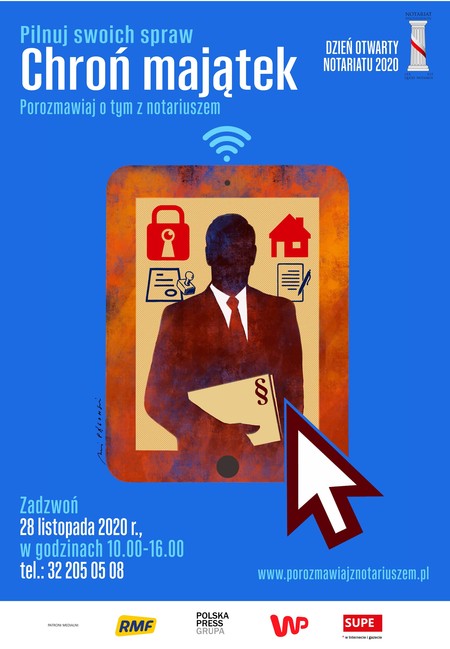Plakat z posturą mężczyzny w garniturze z dokumentami (kliknięcie spowoduje powiększenie obrazu)