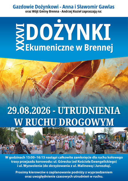PRZYPOMINAMY! - Utrudnienia w ruchu drogowym - 29.08.2026  (kliknięcie spowoduje powiększenie obrazu)