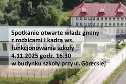 Ogłoszenie o spotkaniu w sprawie przyszłości Szkoły Podstawowej nr 1 w Leśnicy