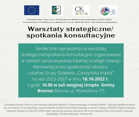 zaproszenie na warsztaty dla mieszkańców gminy brenna (kliknięcie spowoduje powiększenie obrazu)