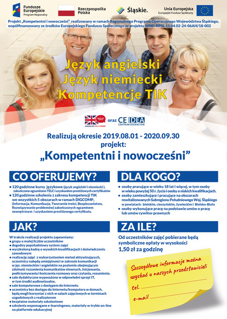 Ulotka - projekt Kompetentni i nowocześni (kliknięcie spowoduje powiększenie obrazu)