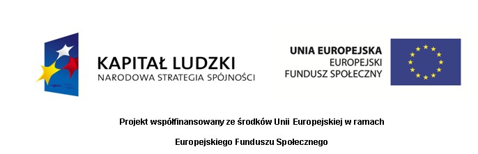 Logo projektowe Kapitał Ludzki i Unia Europejska