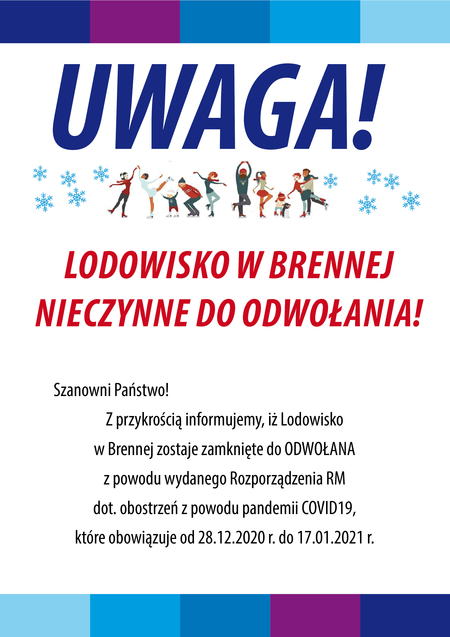 informacja o nieczynnym lodowisku  (kliknięcie spowoduje powiększenie obrazu)