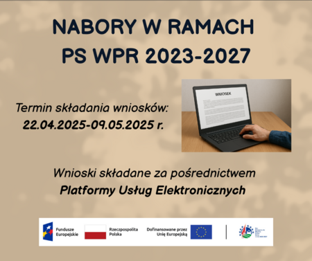 Logo naborów LGD  w ramach Planu Strategicznego dla Wspólnej Polityki Rolnej na lata 2023–2027 (kliknięcie spowoduje powiększenie obrazu)