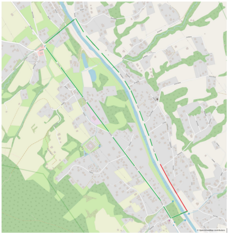 Mapka z zaznaczonym odcinkiem remontowanej drogi (kliknięcie spowoduje powiększenie obrazu)
