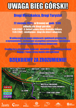 Uwaga bieg górski - utrudnienia 