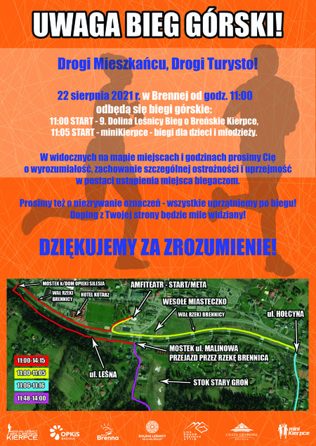 Uwaga bieg górski - utrudnienia  (kliknięcie spowoduje powiększenie obrazu)