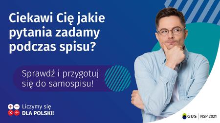 Banner dotyczący informacji, jakie pytania będą zadawane w trakcie NSP2021 (kliknięcie spowoduje powiększenie obrazu)